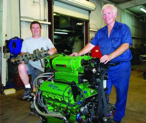 It's all in the power. Joey Griffin (right) with Chris Bowers, Joey's right hand man in the shop.