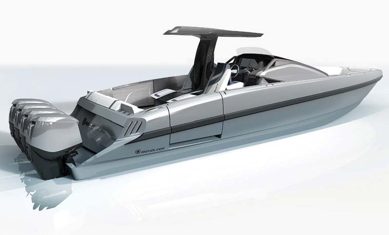 The swept hardtop is built with advanced composites so no additional supports are necessary and the port side entry door facilitates boarding.